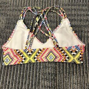 Colorful Geometric Strappy Bikini Top